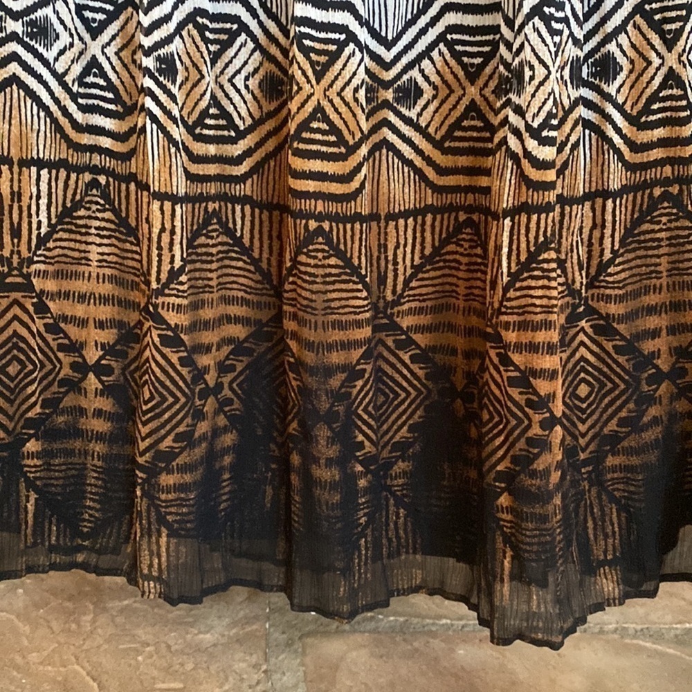 Ruby Rd. Black And Bronze Aztec Pattern Skirt Wit… - image 2